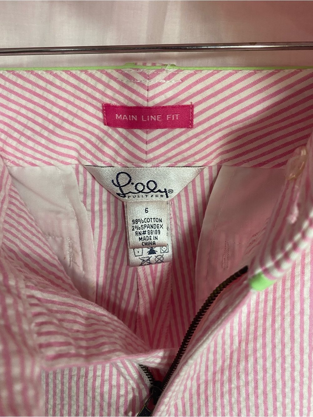 Lilly Pulitzer VINTAGE WHITE LABEL Pink White Stripe 2 Piece Set Top Capri 6 - Picture 3 of 15